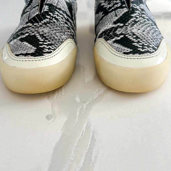 3.1 Phillip Lim Morgan Python Black White Cream Low Top Slip On Sneaker Sz 37 - Picture 7 of 14